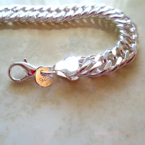 925 Silver Herringbone Style Bracelet - Picture 8 of 10